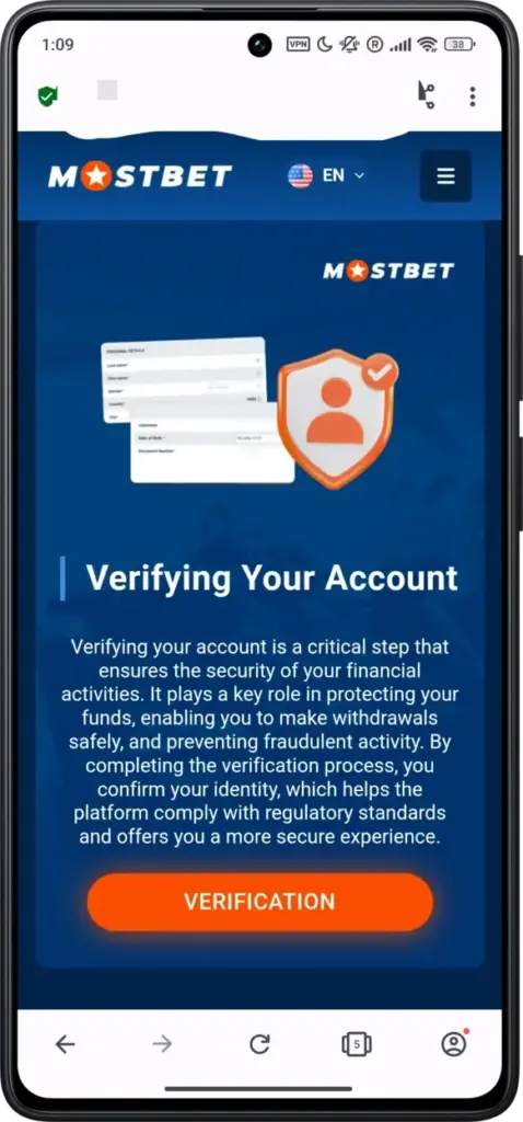 verification guide on Mostbet