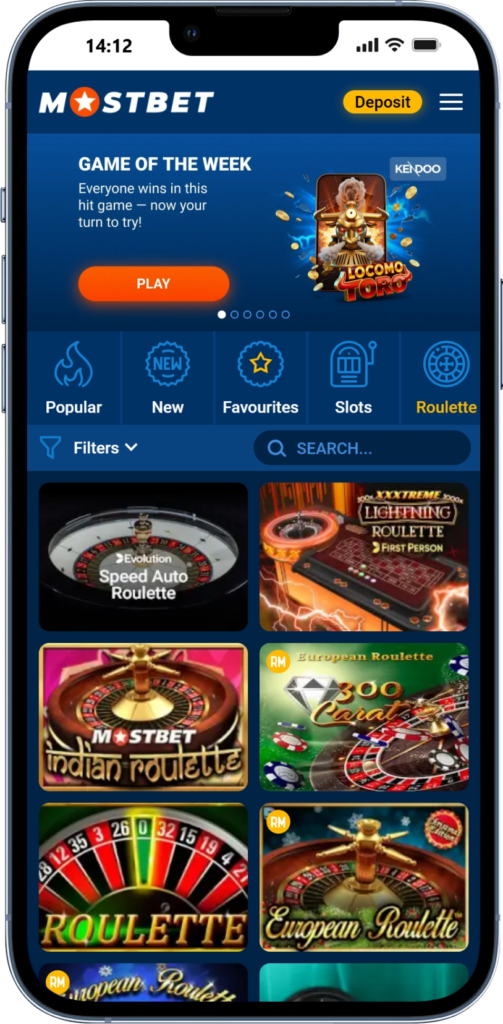 Live games in Mostbet